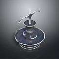 Decorative Architectural Water Fountain with Bird Shaped Spout and Circular Base Design