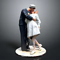 Game Movie Character Navy Man And Nurse Hugging In Classic Sculpture Pose 3d model