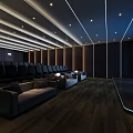 Modern Luxury Cinema Interior With Comfortable Seats Large Screen And Ambient Lighting