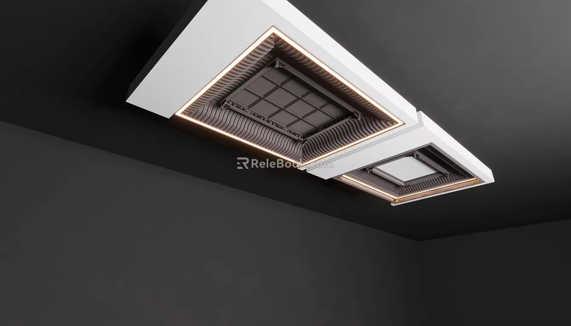 New Chinese-style Ceiling Modeling Draft 3d model