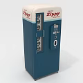 Zippy Commercial Vending Machine With Blue And White Design And Coin Slot Dispenser