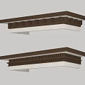 Architectural Components With Brown And White Decorative Molding And Layered Design 3d model