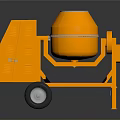 Orange Mobile Concrete Mixer Utility Vehicle With Drum And Wheels