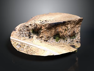 Detailed Rock Mountain Landscape Model With Vegetation Pathway And Surface Texture 3d model