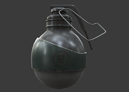 Grenade mine cantaloupe grenade science fiction grenade bomb high explosive MK2 grenade mine cantaloupe hand 3d model