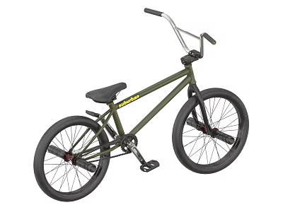 Mongoose BMX Bicycle Featuring Army Green Frame Black Seat And Black Wheels 3d model