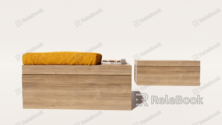 Solid wood bench SU model model