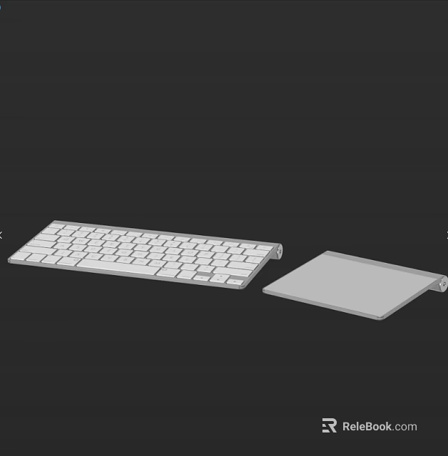 Slim White Computer Keyboard and Wireless Touchpad for Modern Workspace Setup 3d model