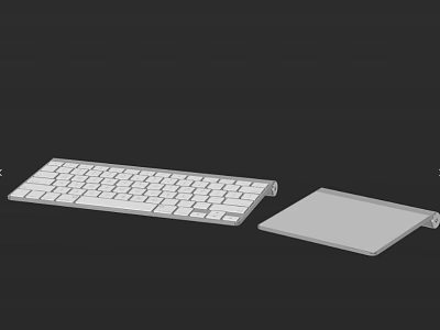 Slim White Computer Keyboard and Wireless Touchpad for Modern Workspace Setup 3d model