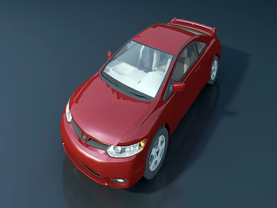 Red Modern Sedan With Shiny Exterior Stylish Wheels And Glossy Body 3d model