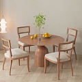 Nordic Dining Table and Chair Combination 3d model