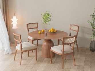 Nordic Dining Table and Chair Combination 3d model