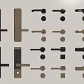 Modern Metal Door Handles With Keypad Lock And Various Design Styles