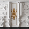 European-style railing plaster carved line corner line French line Roman column 3d model