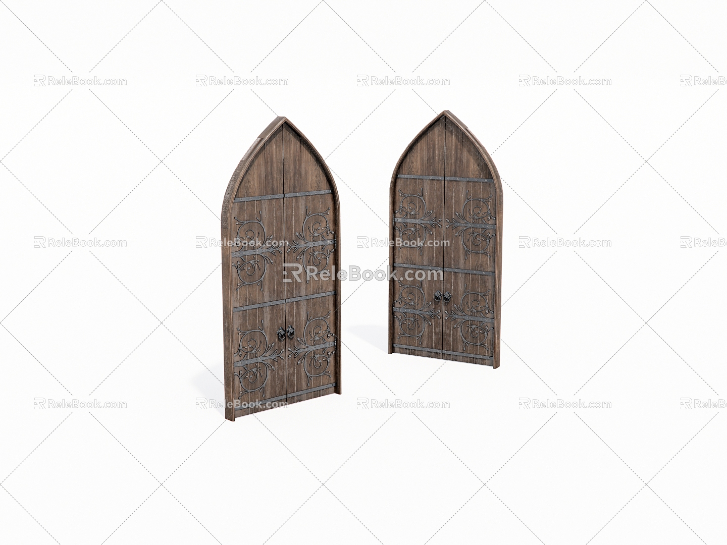 Old wooden door 3d model