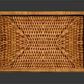 Brown Woven Rectangular Storage Basket for Daily Household Use with Practical Design and Intricate Texture 3d model