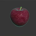 Fresh Ripe Sparkling Red Apple On Reflective Surface With Gray Background