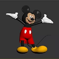Mickey Mouse Character With Black Ears White Gloves Red Shorts And Yellow Shoes Arms Outstretched