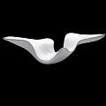 White Wavy Decorative Light with Modern Curved Design on Black Background