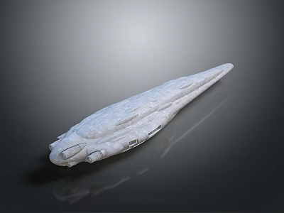 Futuristic Streamlined White Object 3D Model With Textured Surface And Smooth Design 3d model