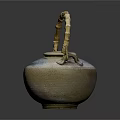 Handcrafted Ceramic Teapot With Bamboo Handle And Blue White Speckled Design For Daily Use