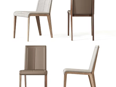 Different Styles Of Leisure Chair With Wooden Frame And Upholstered Cushion In Various Angles 3d model