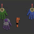 Game Movie Character Mechanical Legs Gear Featuring Vibrant Colors Green Blue Feet Orange Purple Components