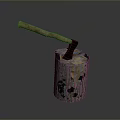 Axe Embedded in Tree Stump Covered with Green Moss in Natural Scene