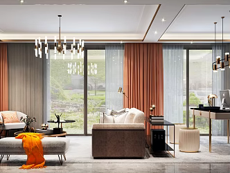 Light Luxury Living Room 3d model