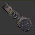 Stylish Fashion Watch With Silver Metal Bracelet And Blue Dial Roman Numeral Markers