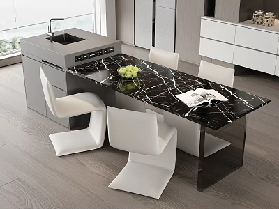 Modern Dining Table and Chair 3d model