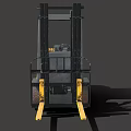 Yellow Forklift With Black Mast Cab And Front Forks For Industrial Use