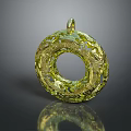 Stylish Yellow Fashion Pendant Accessory With Intricate Round Hoop Design