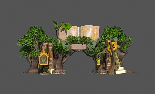 Theme Park Fantasy Forest Entrance Gate Entrance Gate Head Fantasy Forest Entrance Park Entrance Gate 3d model