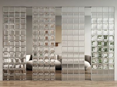 Modern partition glass brick partition 3d model