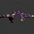 Elegant Purple Robe Featuring Gold Ginkgo Leaf Ornate Pattern Design
