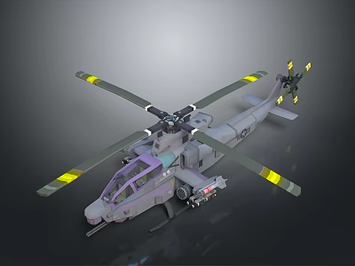 Cosmic Aerospace Vehicle Model With Gray Body Rotors And Yellow Stripes For Exploration 3d model