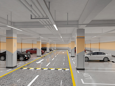 Modern parking garage 3d model