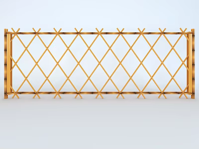 Modern guardrail imitation bamboo guardrail 3d model