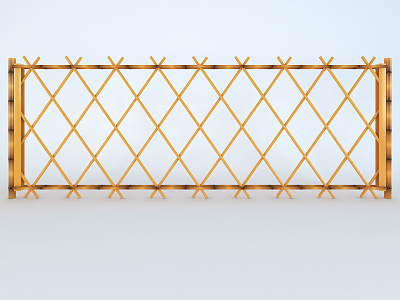 Modern guardrail imitation bamboo guardrail 3d model