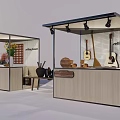 Decorative Display Booths With Flowers Musical Instruments And Vases On Table
