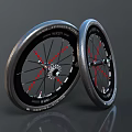 Modern Bicycle Wheels With Black Hub Red Spokes And Sleek Tires Design
