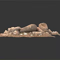 Natural Stone and Wood Decorative Pieces with Rustic Texture and Arrangement