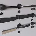 Various Black Metal Door Handles With Modern Designs And Different Shapes For Home Use