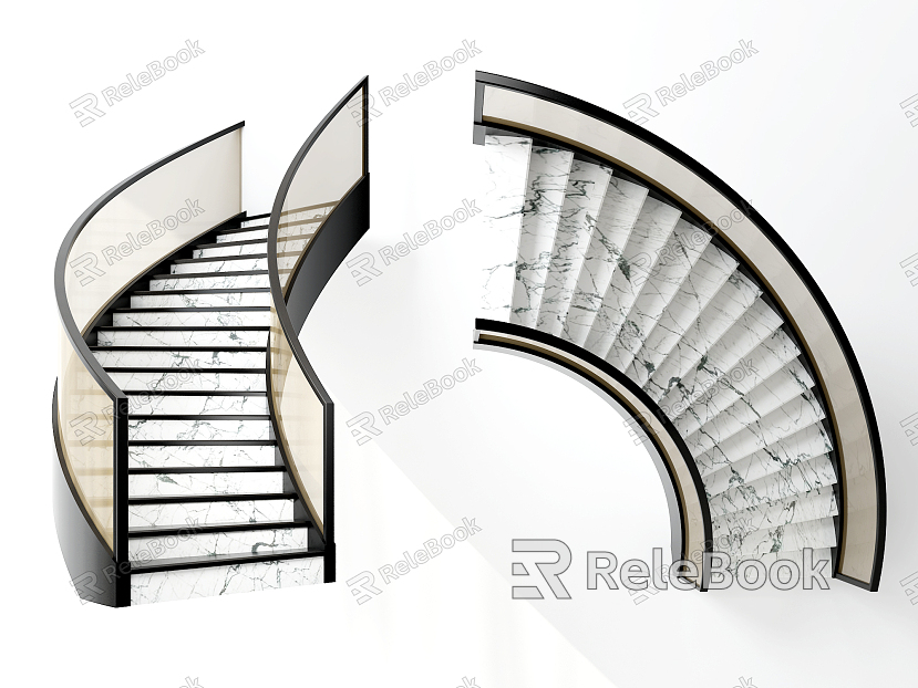 Modern Stairs Arc Stairs Glass Stairs model