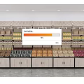 Retail Display Shelves Featuring Multi Tier Racks And Cabinet Doors For Product Storage