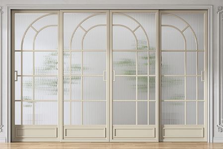 French sliding door glass sliding door 3d model