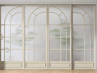 French sliding door glass sliding door 3d model