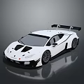 Sleek White Aerodynamic Race Car With Black Accents And Large Rear Spoiler