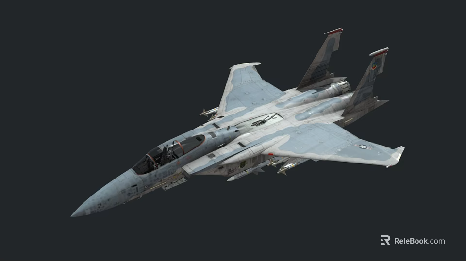 Gray Military Fighter Jet With Twin Engines Mounted Missiles And Tail Fin Design Features 3d model 